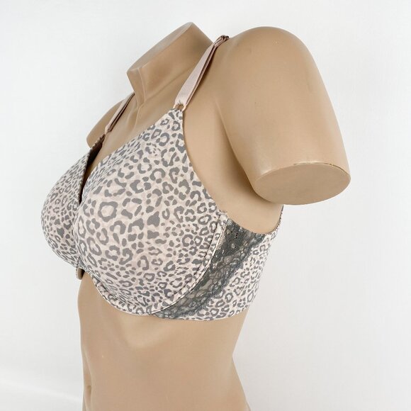 Women's Maidenform Underwire Bra size 38D Pink-Gray Animal Print Silky Fabric - Picture 2 of 6